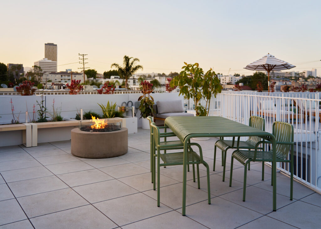 Rooftop terrace at Comma Barrington.