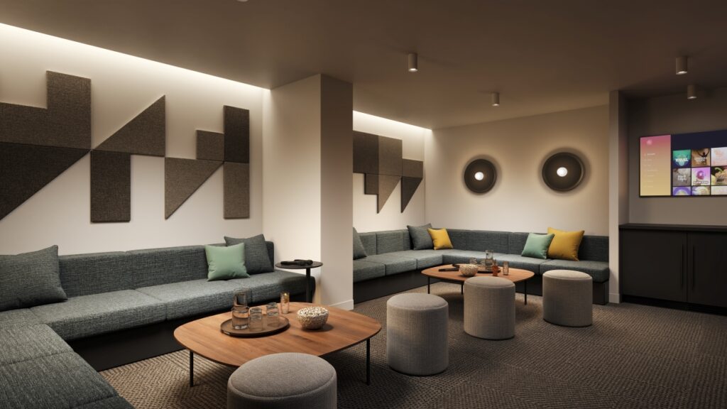 Karaoke room at Comma King George, a new rental property in Surrey.